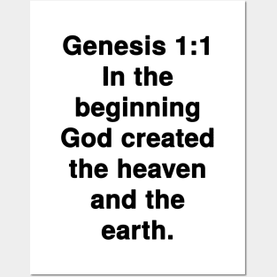 Genesis 1:1 King James Version Bible Verse Typography Posters and Art